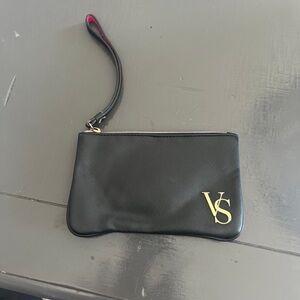 Victoria's Secret Black Clutch with Gold Initials